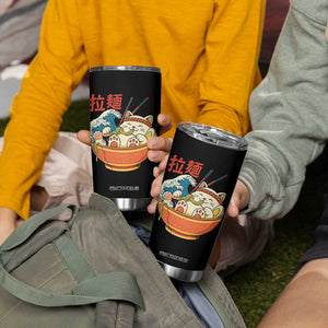 Funny Cat Ramen Tumbler Cup Cute Japanese Sushi Kitty Eating Noodles TS14 Print Your Wear