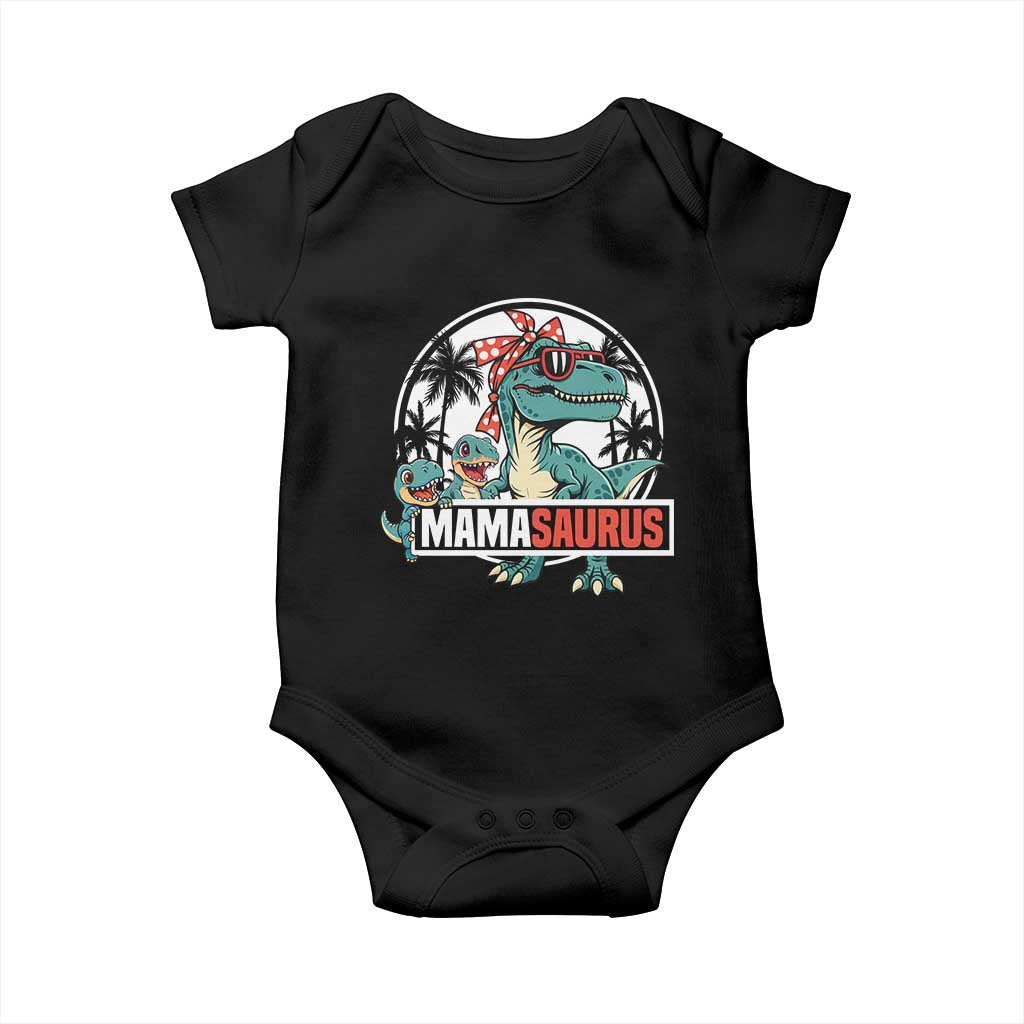 Mamasaurus Dinosaur Baby Onesie Funny Grandma Saurus Family Matching TS14 Black Print Your Wear