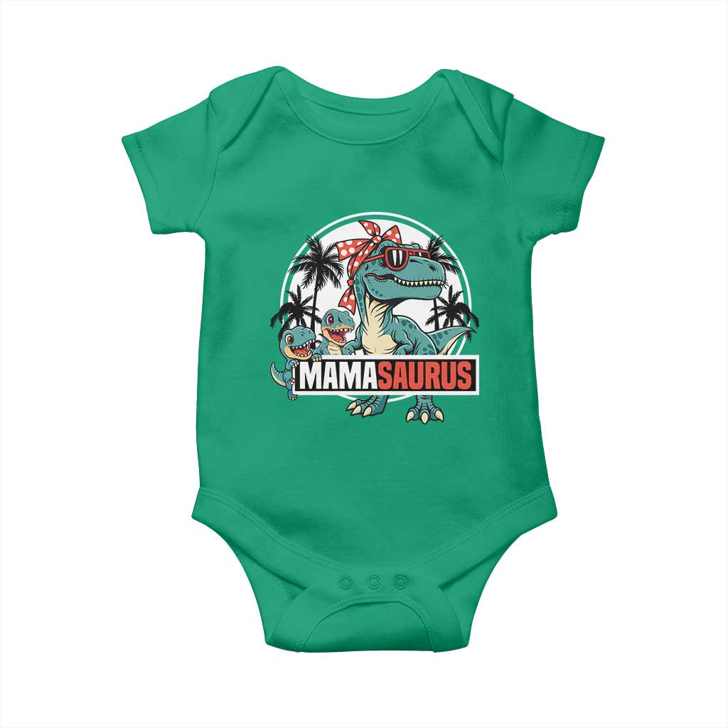 Mamasaurus Dinosaur Baby Onesie Funny Grandma Saurus Family Matching TS14 Irish Green Print Your Wear