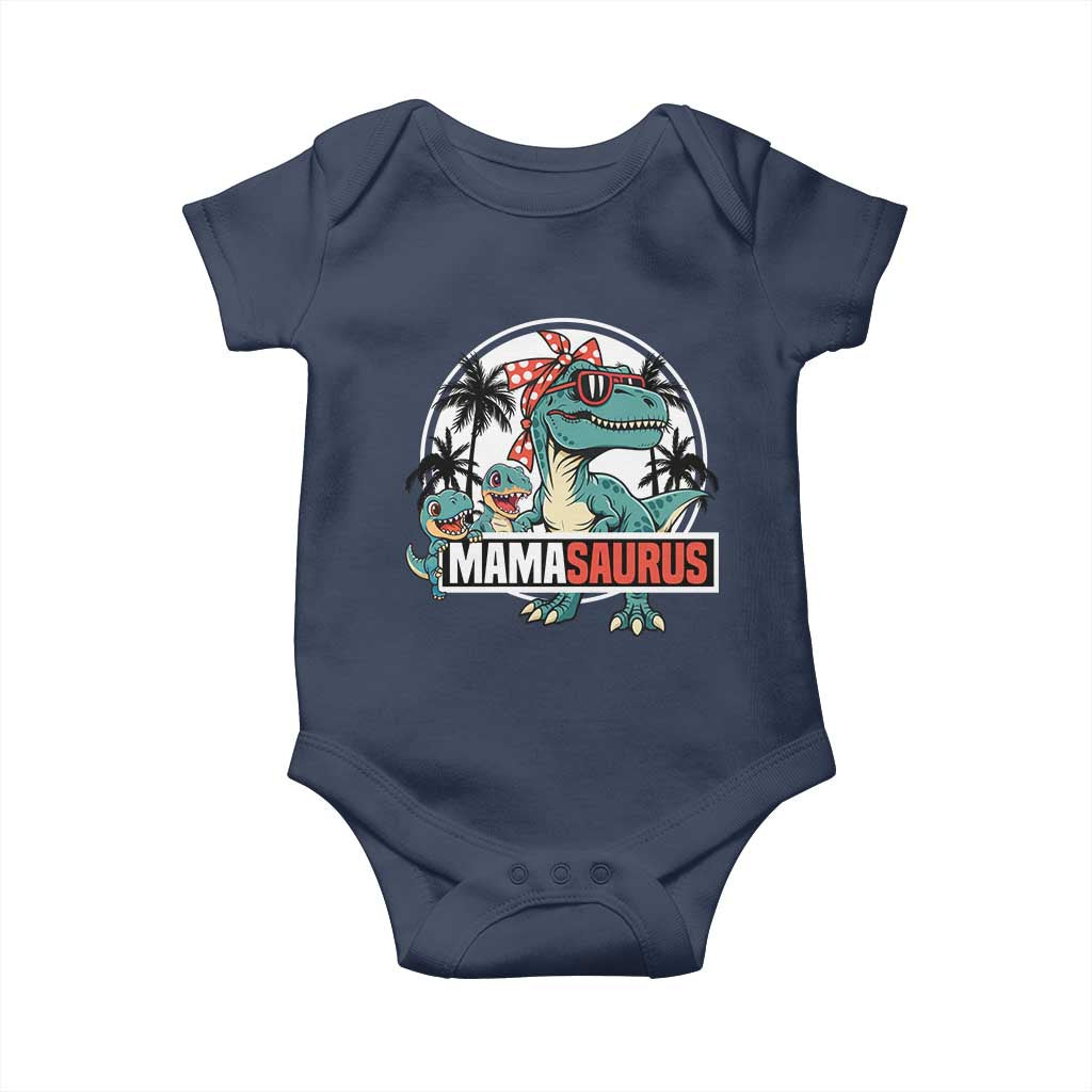 Mamasaurus Dinosaur Baby Onesie Funny Grandma Saurus Family Matching TS14 Navy Print Your Wear