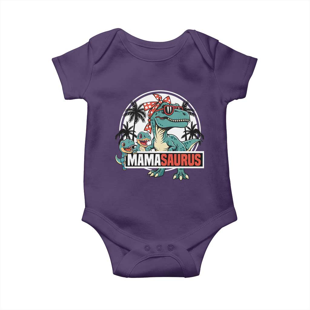 Mamasaurus Dinosaur Baby Onesie Funny Grandma Saurus Family Matching TS14 Purple Print Your Wear