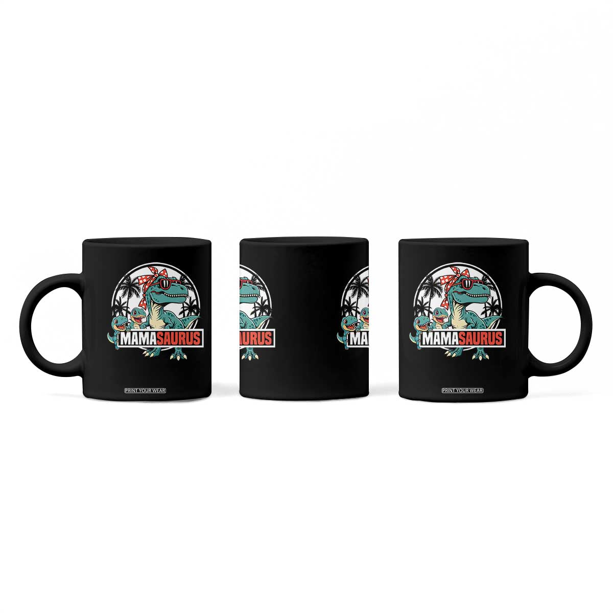 Mamasaurus Dinosaur Coffee Mug Funny Grandma Saurus Family Matching TS14 Print Your Wear