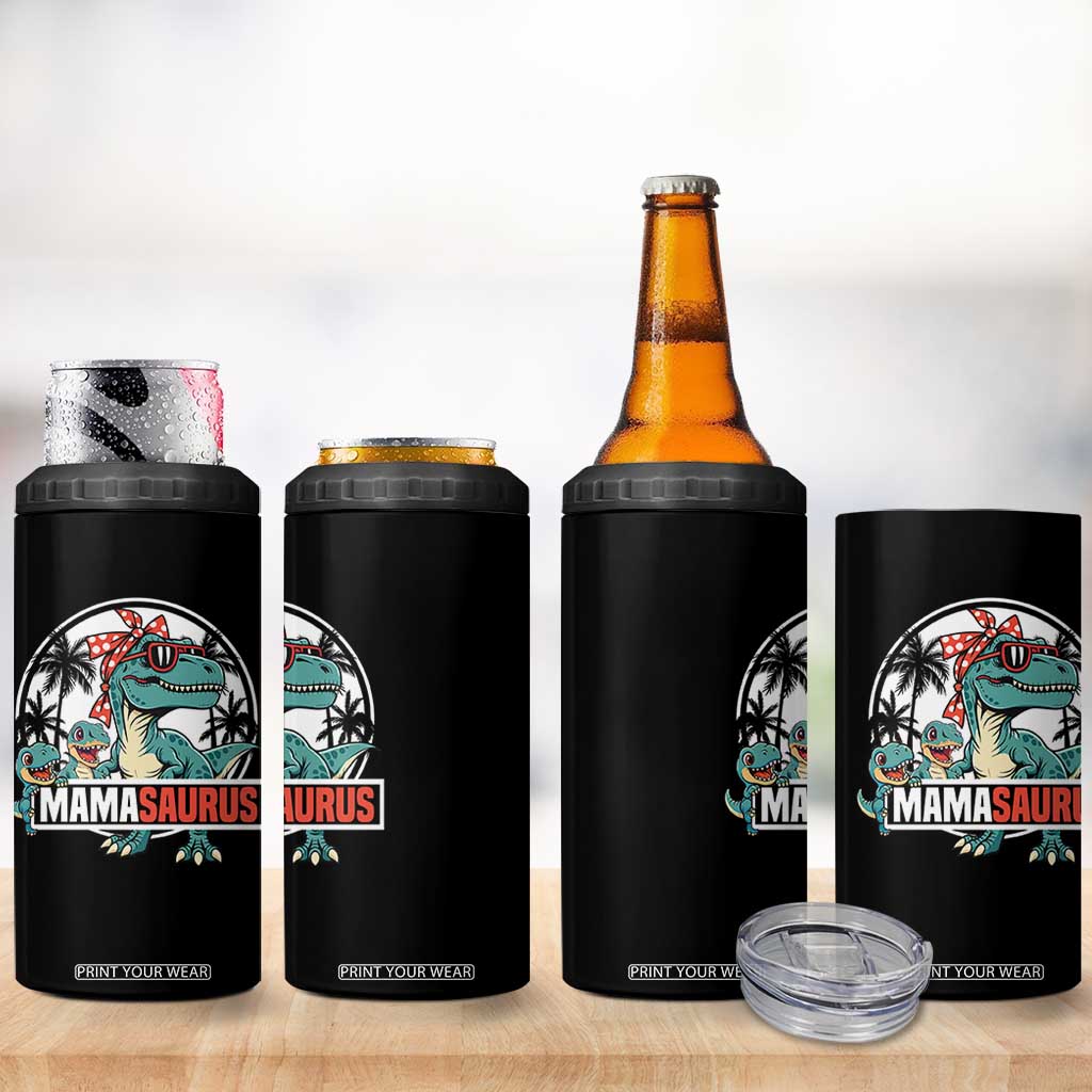 Mamasaurus Dinosaur 4 in 1 Can Cooler Tumbler Funny Grandma Saurus Family Matching TS14 Print Your Wear