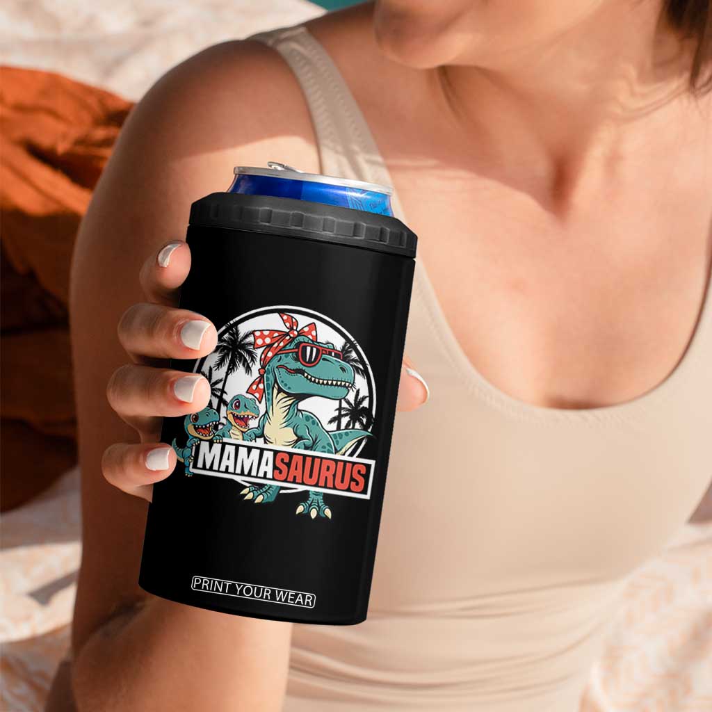 Mamasaurus Dinosaur 4 in 1 Can Cooler Tumbler Funny Grandma Saurus Family Matching TS14 Print Your Wear