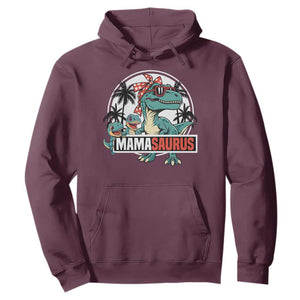 Mamasaurus Dinosaur Hoodie Funny Grandma Saurus Family Matching TS14 Maroon Print Your Wear