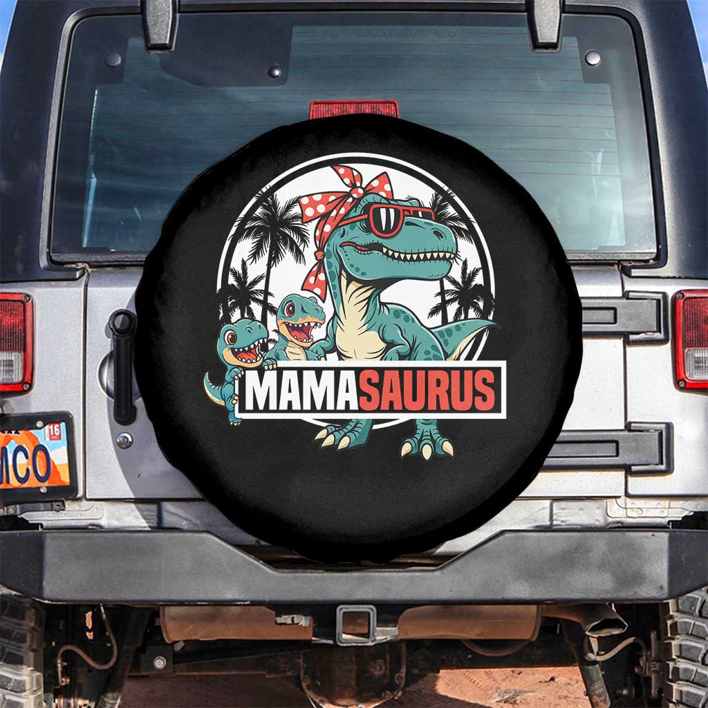 Mamasaurus Dinosaur Spare Tire Cover Funny Grandma Saurus Family Matching TS14 No hole Black Print Your Wear