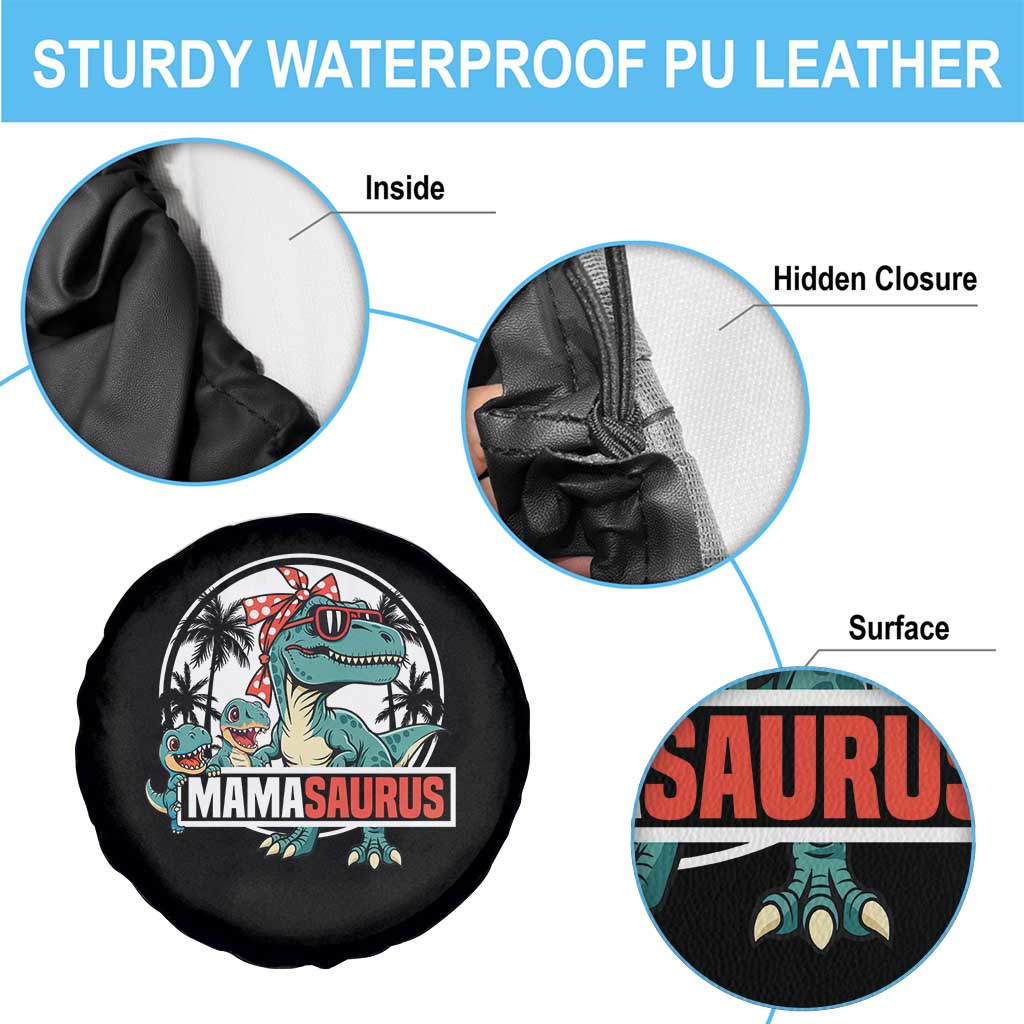 Mamasaurus Dinosaur Spare Tire Cover Funny Grandma Saurus Family Matching TS14 Print Your Wear