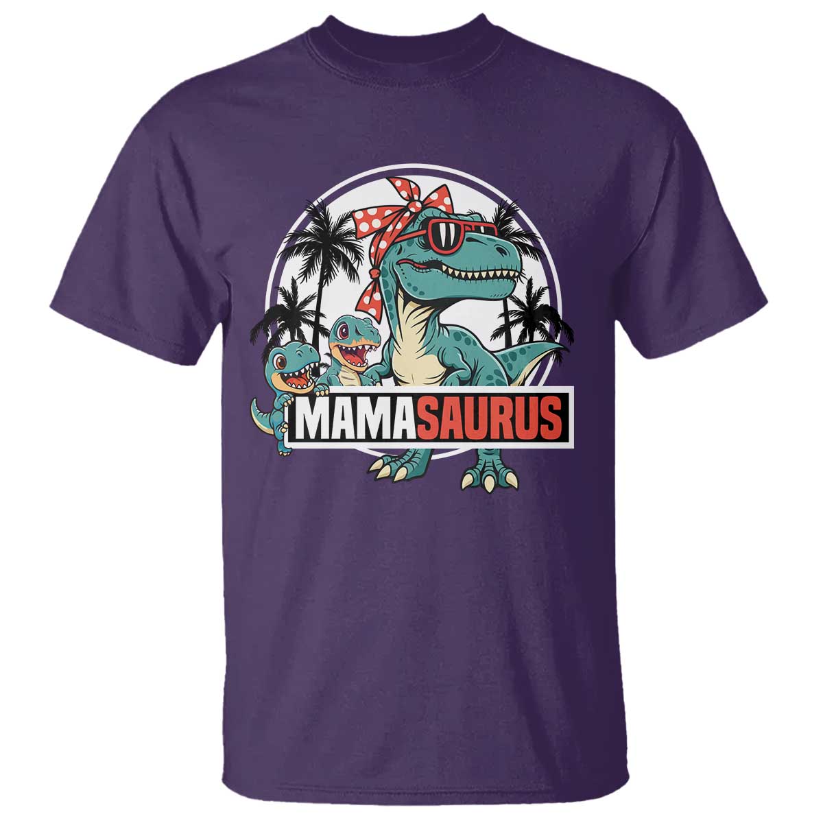 Mamasaurus Dinosaur T Shirt Funny Grandma Saurus Family Matching TS14 Purple Print Your Wear