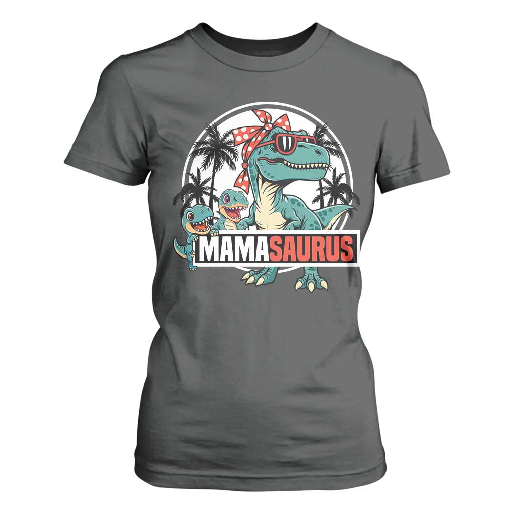 Mamasaurus Dinosaur T Shirt For Women Funny Grandma Saurus Family Matching TS14 Dark Heather Print Your Wear