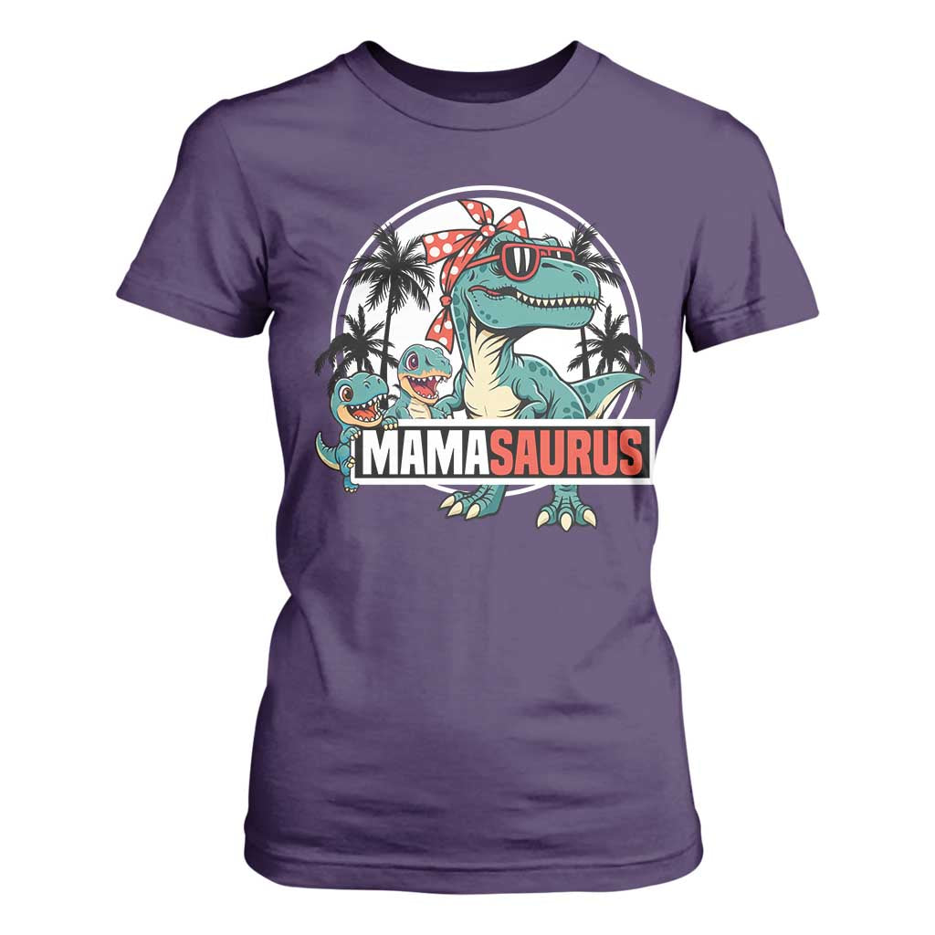 Mamasaurus Dinosaur T Shirt For Women Funny Grandma Saurus Family Matching TS14 Purple Print Your Wear