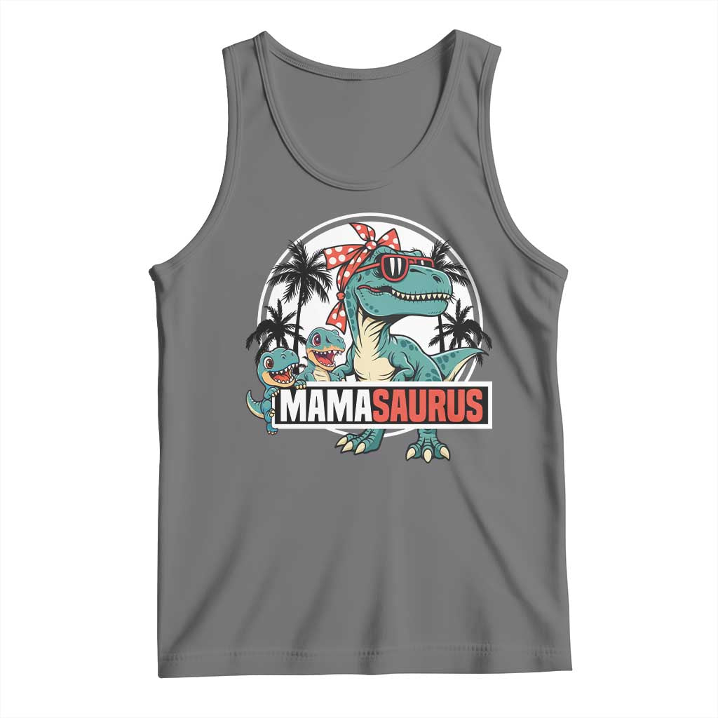 Mamasaurus Dinosaur Tank Top Funny Grandma Saurus Family Matching TS14 Black Heather Print Your Wear