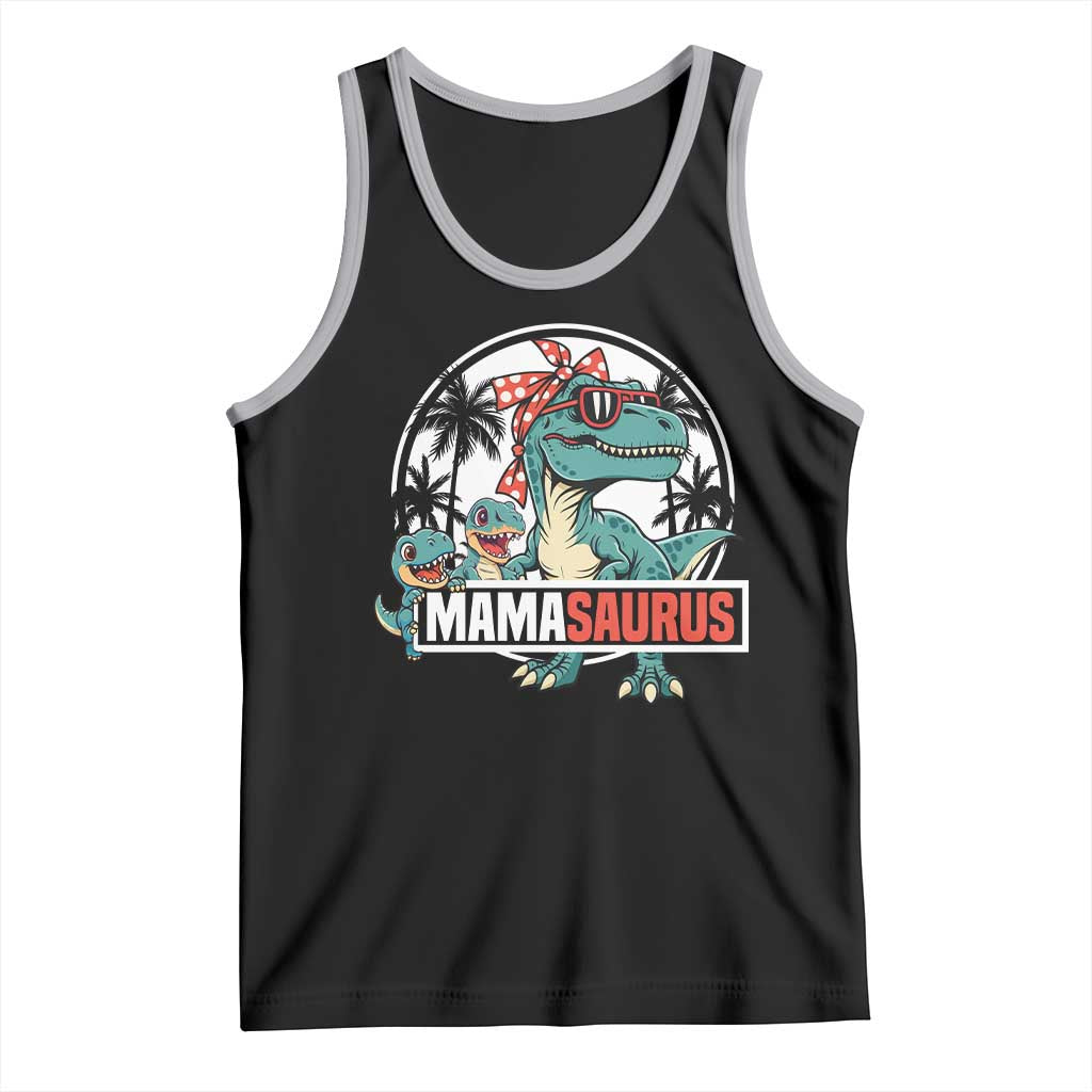Mamasaurus Dinosaur Tank Top Funny Grandma Saurus Family Matching TS14 Black Athletic Heather Print Your Wear