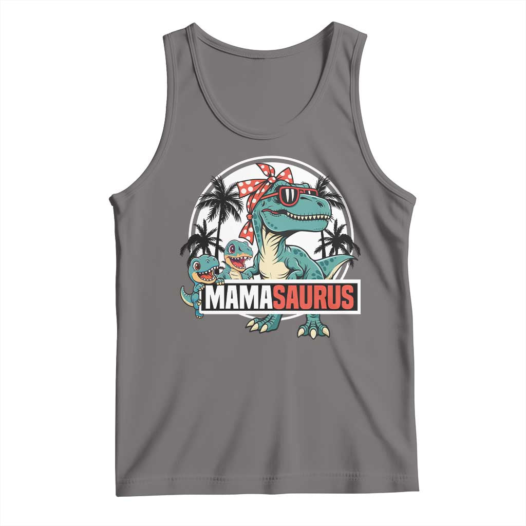 Mamasaurus Dinosaur Tank Top Funny Grandma Saurus Family Matching TS14 Deep Heather Print Your Wear
