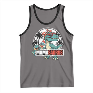 Mamasaurus Dinosaur Tank Top Funny Grandma Saurus Family Matching TS14 Deep Heather Black Print Your Wear