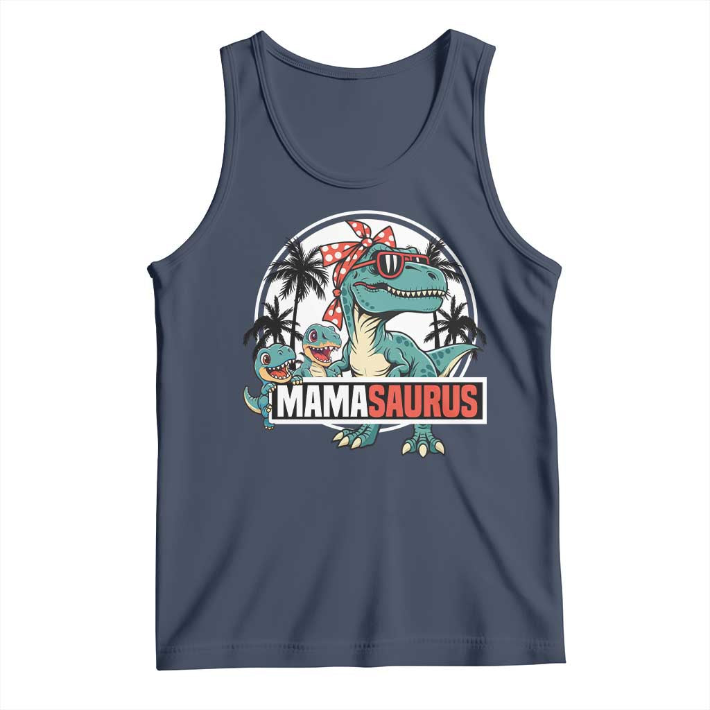 Mamasaurus Dinosaur Tank Top Funny Grandma Saurus Family Matching TS14 Navy Print Your Wear