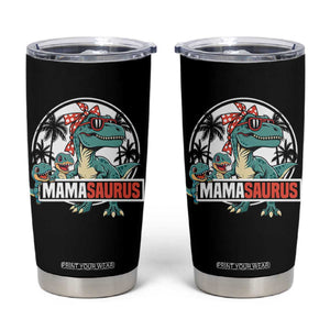 Mamasaurus Dinosaur Tumbler Cup Funny Grandma Saurus Family Matching TS14 Black Print Your Wear