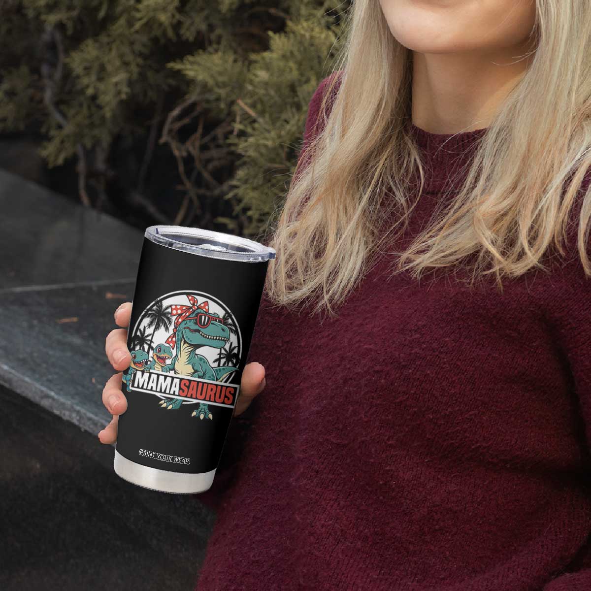 Mamasaurus Dinosaur Tumbler Cup Funny Grandma Saurus Family Matching TS14 Print Your Wear