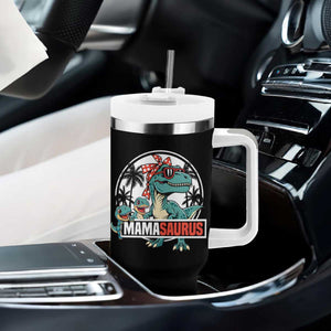 Mamasaurus Dinosaur Tumbler With Handle Funny Grandma Saurus Family Matching TS14 Print Your Wear