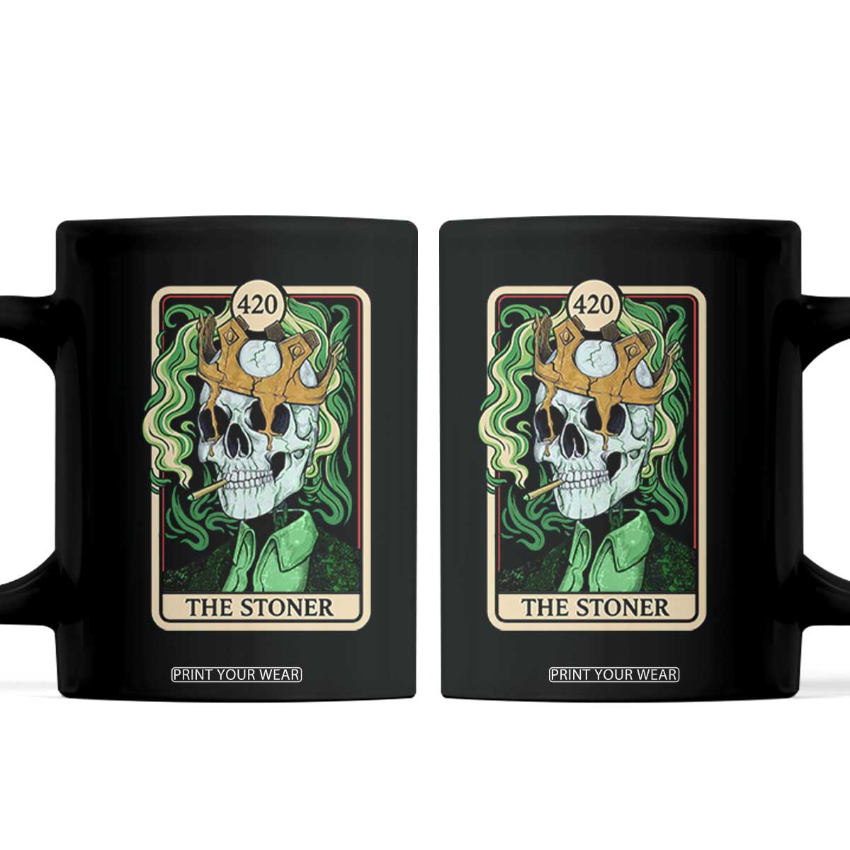 Skeleton Smokes Coffee Mug The Stoner Weed Lover Cannabis 420 TS14 Black Print Your Wear