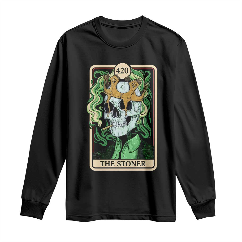 Skeleton Smokes Long Sleeve Shirt The Stoner Weed Lover Cannabis 420 TS14 Black Print Your Wear