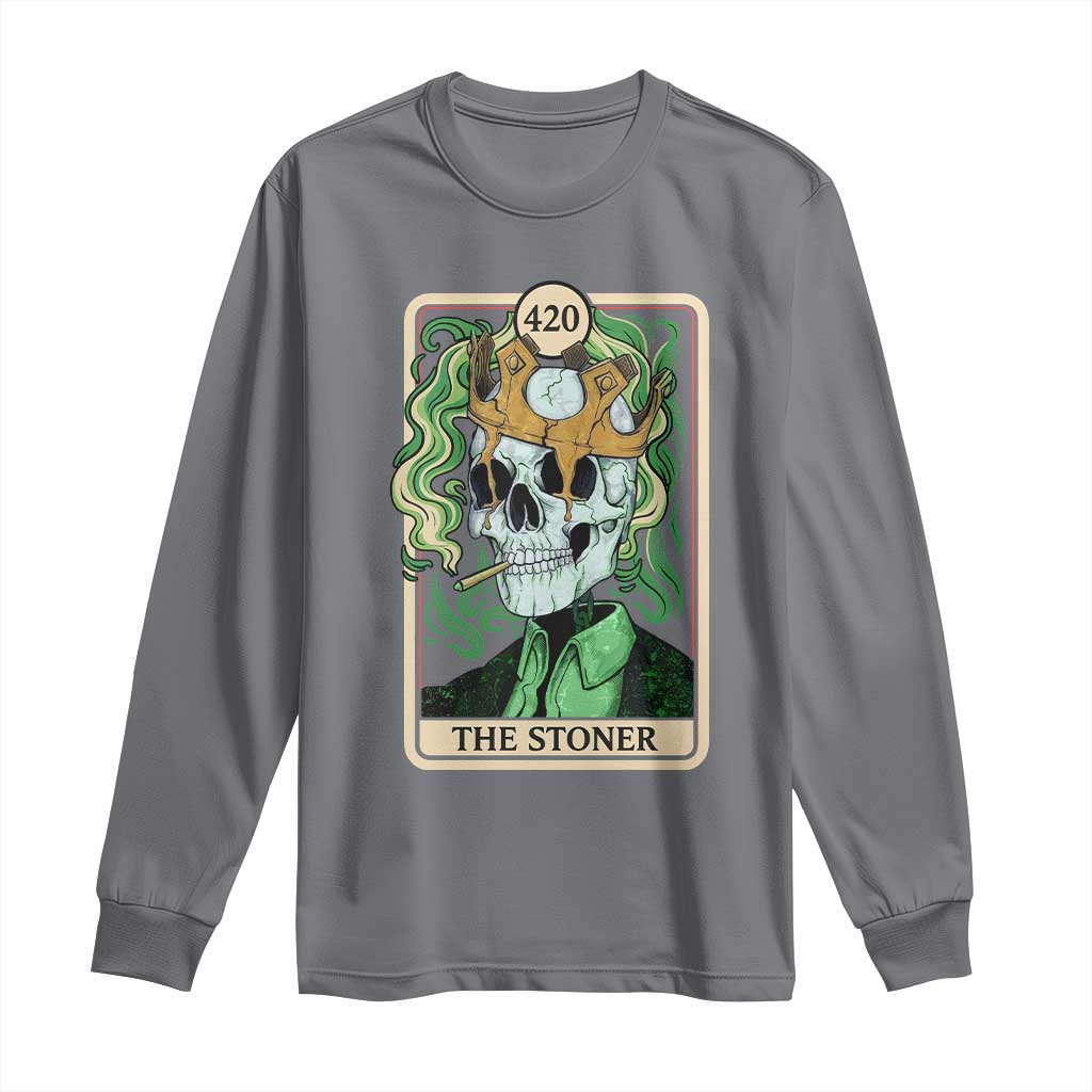 Skeleton Smokes Long Sleeve Shirt The Stoner Weed Lover Cannabis 420 TS14 Charcoal Print Your Wear