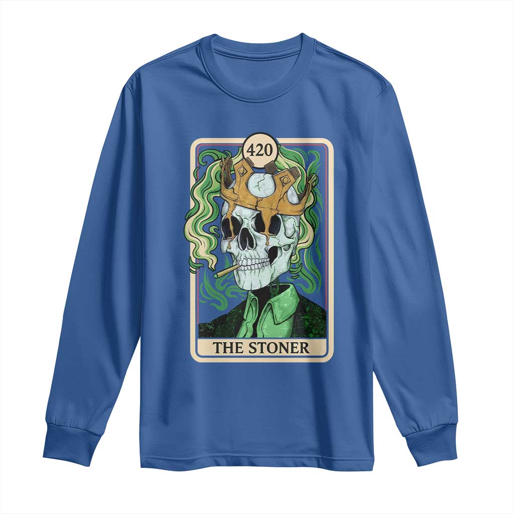 Skeleton Smokes Long Sleeve Shirt The Stoner Weed Lover Cannabis 420 TS14 Royal Blue Print Your Wear