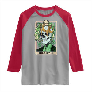 Skeleton Smokes Raglan Shirt The Stoner Weed Lover Cannabis 420 TS14 Sport Gray Red Print Your Wear