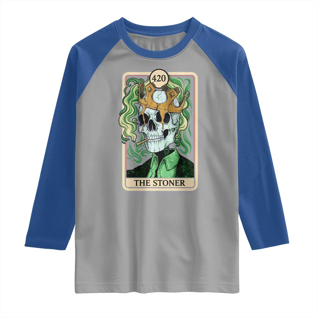 Skeleton Smokes Raglan Shirt The Stoner Weed Lover Cannabis 420 TS14 Sport Gray Royal Print Your Wear