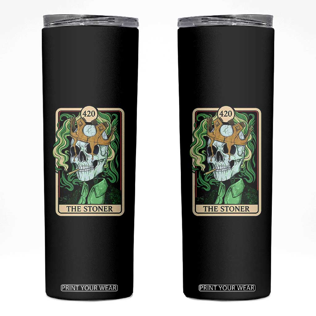 Skeleton Smokes Skinny Tumbler The Stoner Weed Lover Cannabis 420 TS14 Black Print Your Wear