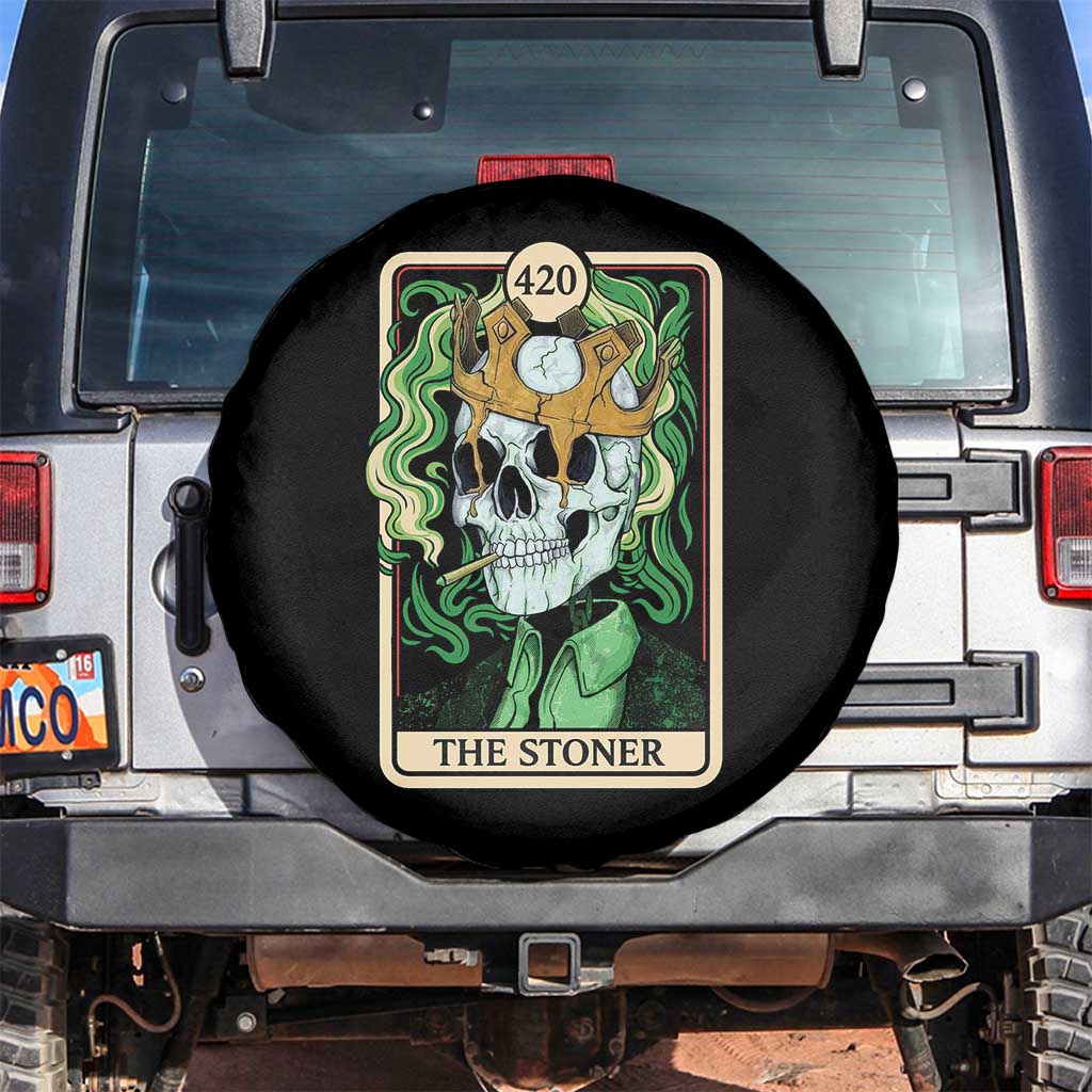 Skeleton Smokes Spare Tire Cover The Stoner Weed Lover Cannabis 420 TS14 No hole Black Print Your Wear