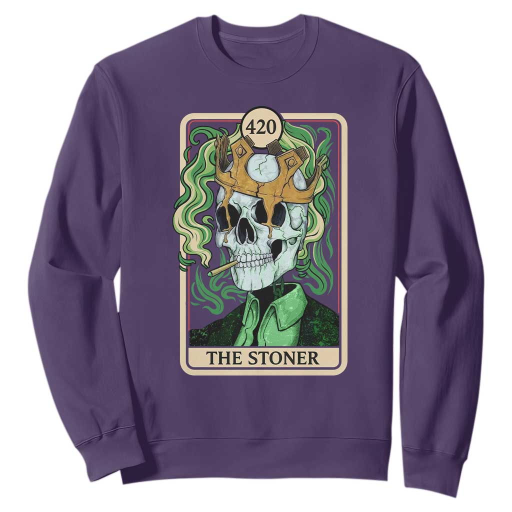 Skeleton Smokes Sweatshirt The Stoner Weed Lover Cannabis 420 TS14 Purple Print Your Wear