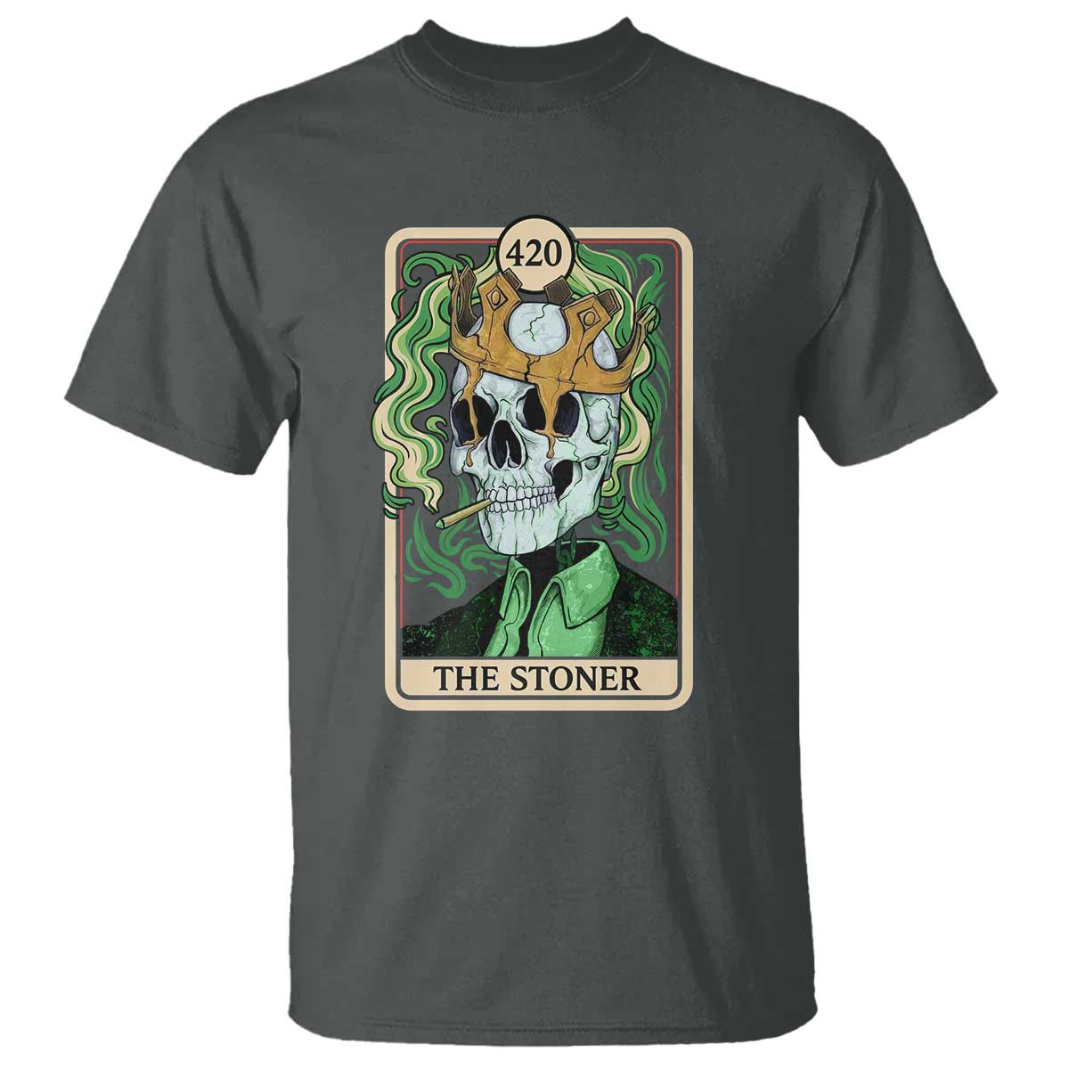Skeleton Smokes T Shirt The Stoner Weed Lover Cannabis 420 TS14 Dark Heather Print Your Wear