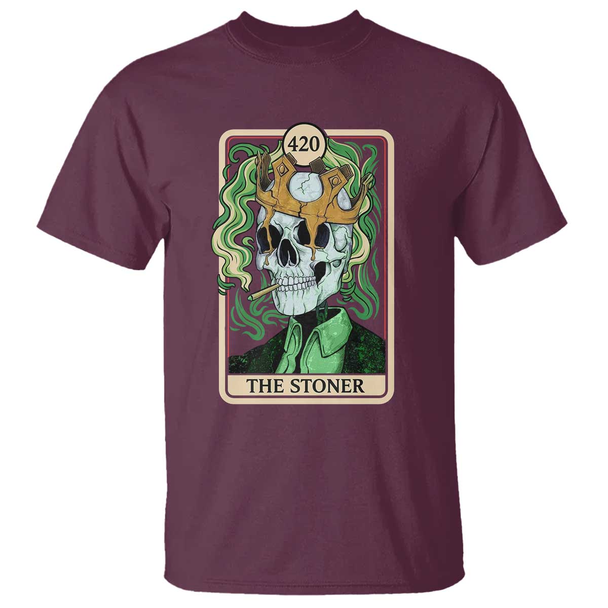 Skeleton Smokes T Shirt The Stoner Weed Lover Cannabis 420 TS14 Maroon Print Your Wear