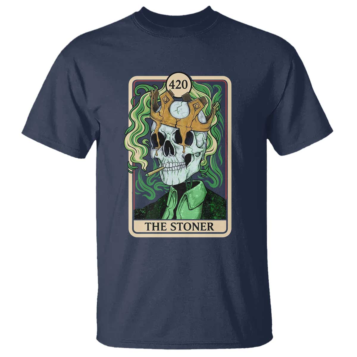Skeleton Smokes T Shirt The Stoner Weed Lover Cannabis 420 TS14 Navy Print Your Wear