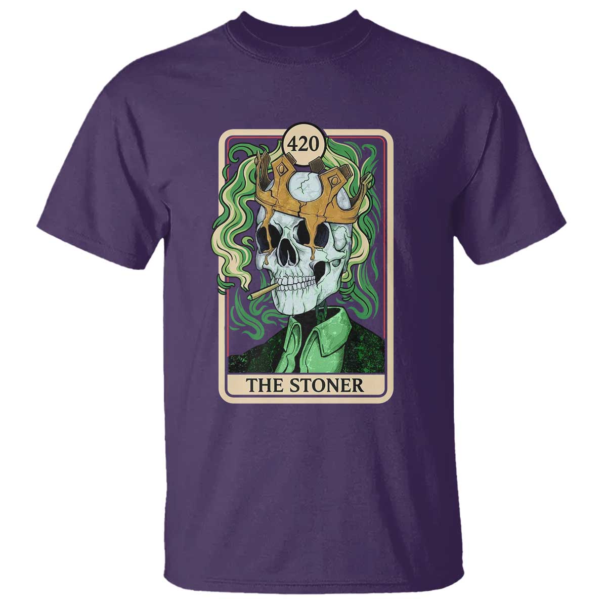 Skeleton Smokes T Shirt The Stoner Weed Lover Cannabis 420 TS14 Purple Print Your Wear
