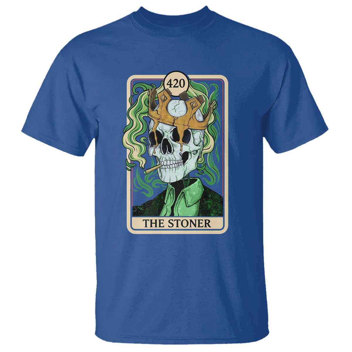 Skeleton Smokes T Shirt The Stoner Weed Lover Cannabis 420 TS14 Royal Blue Print Your Wear