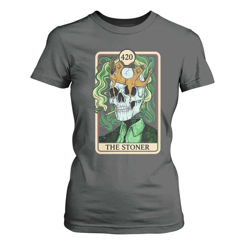 Skeleton Smokes T Shirt For Women The Stoner Weed Lover Cannabis 420 TS14 Dark Heather Print Your Wear