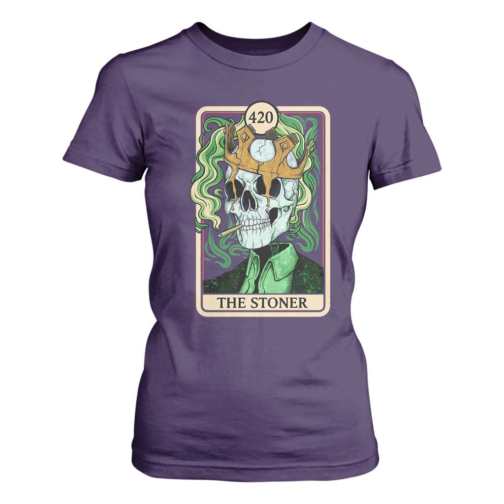 Skeleton Smokes T Shirt For Women The Stoner Weed Lover Cannabis 420 TS14 Purple Print Your Wear