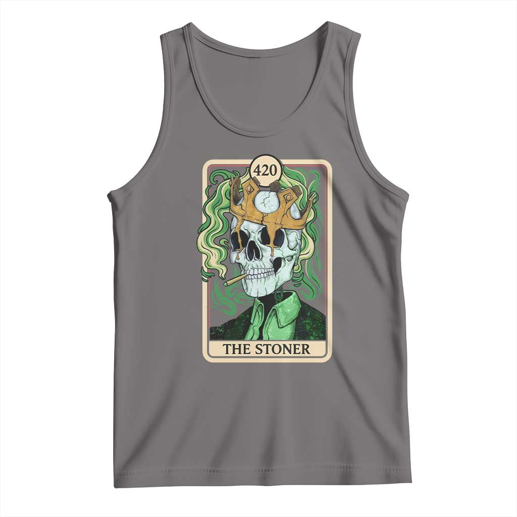 Skeleton Smokes Tank Top The Stoner Weed Lover Cannabis 420 TS14 Deep Heather Print Your Wear