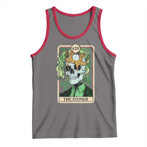 Skeleton Smokes Tank Top The Stoner Weed Lover Cannabis 420 TS14 Deep Heather Red Print Your Wear