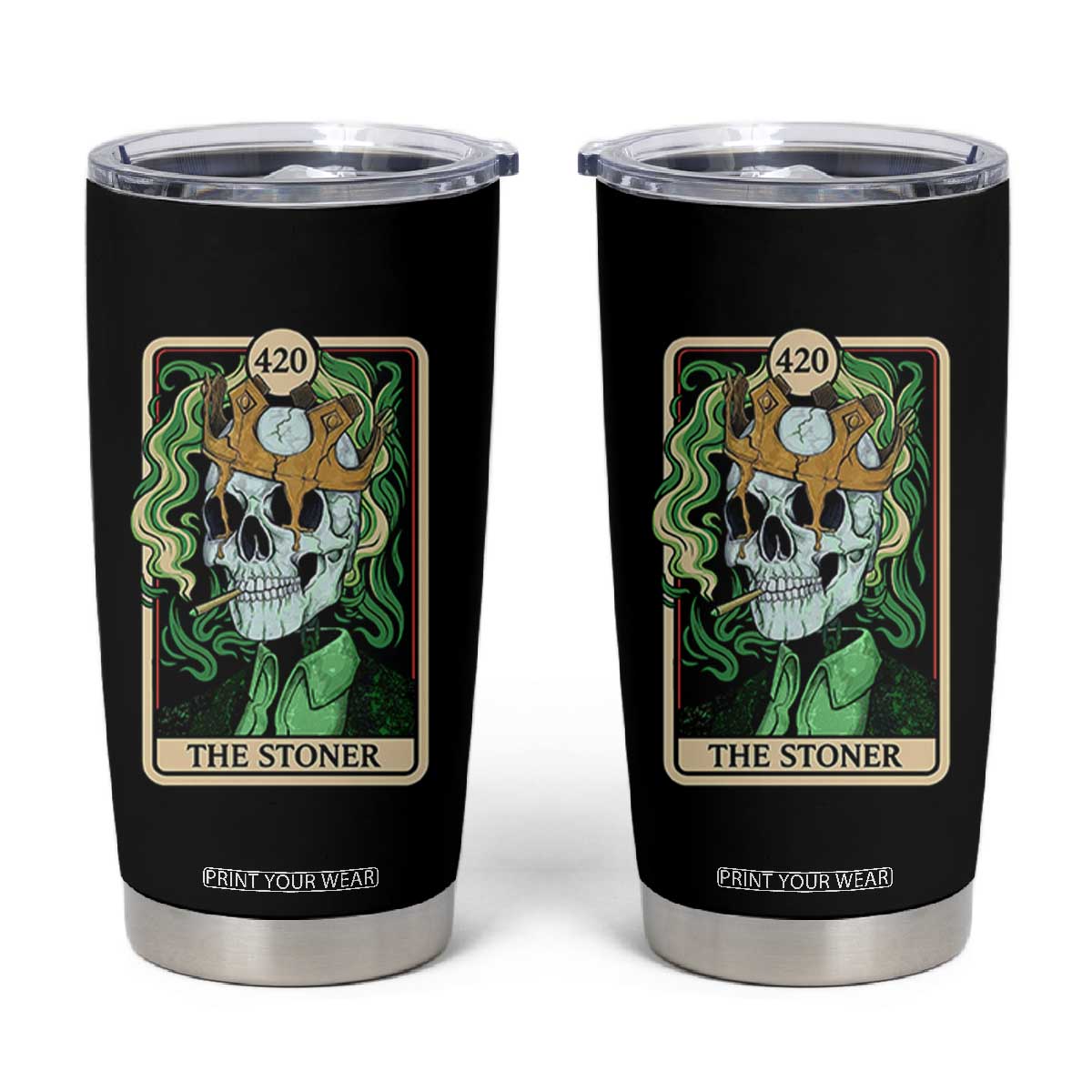 Skeleton Smokes Tumbler Cup The Stoner Weed Lover Cannabis 420 TS14 Black Print Your Wear