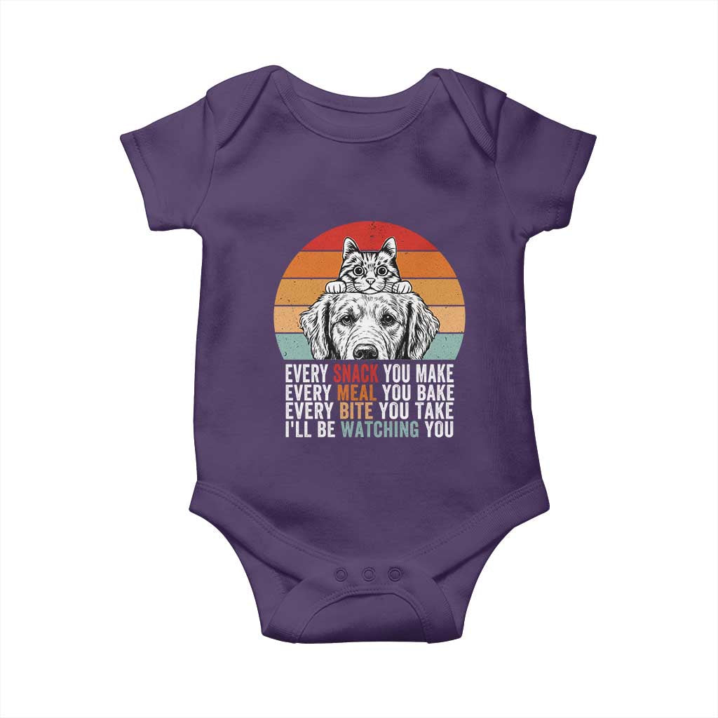 Every Snack You Make Baby Onesie Funny Dog Cat Lovers TS14 Purple Print Your Wear
