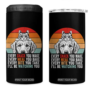 Every Snack You Make 4 in 1 Can Cooler Tumbler Funny Dog Cat Lovers TS14 One Size: 16 oz Black Print Your Wear