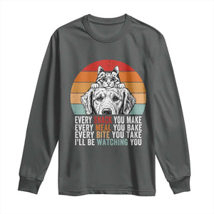 Every Snack You Make Long Sleeve Shirt Funny Dog Cat Lovers TS14 Dark Heather Print Your Wear