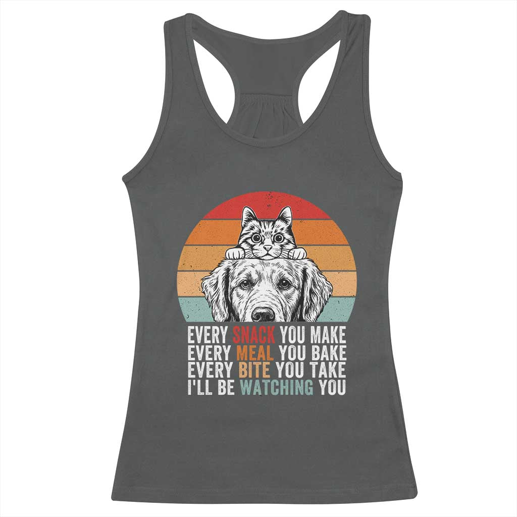Every Snack You Make Racerback Tank Top Funny Dog Cat Lovers TS14 Dark Heather Print Your Wear