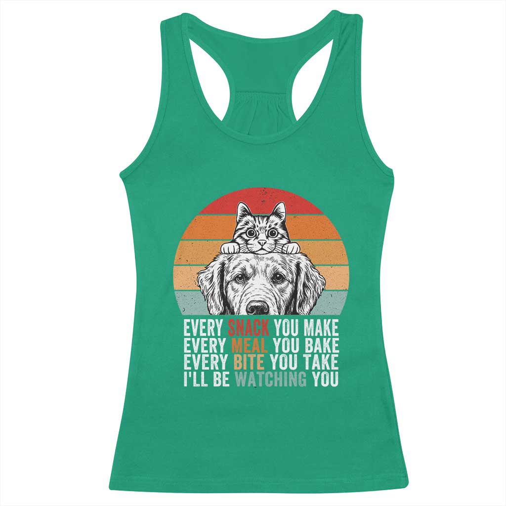 Every Snack You Make Racerback Tank Top Funny Dog Cat Lovers TS14 Irish Green Print Your Wear