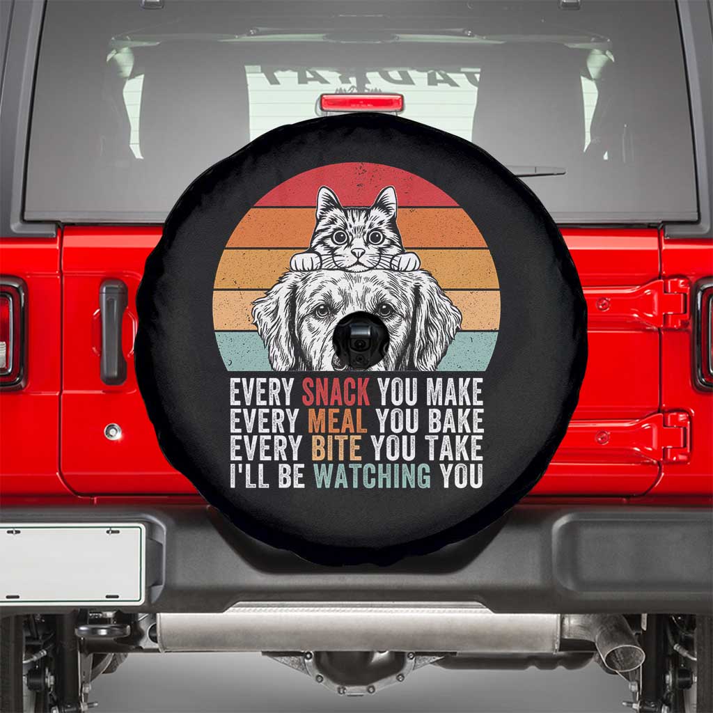 Every Snack You Make Spare Tire Cover Funny Dog Cat Lovers TS14 Black Print Your Wear