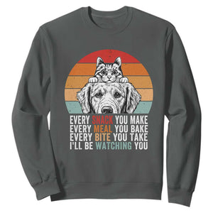 Every Snack You Make Sweatshirt Funny Dog Cat Lovers TS14 Dark Heather Print Your Wear