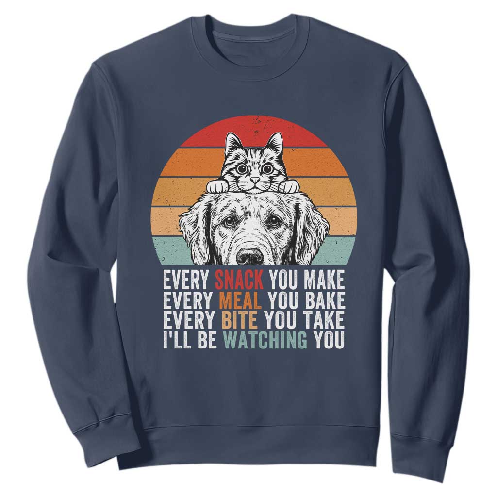 Every Snack You Make Sweatshirt Funny Dog Cat Lovers TS14 Navy Print Your Wear