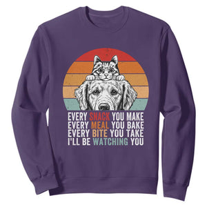 Every Snack You Make Sweatshirt Funny Dog Cat Lovers TS14 Purple Print Your Wear